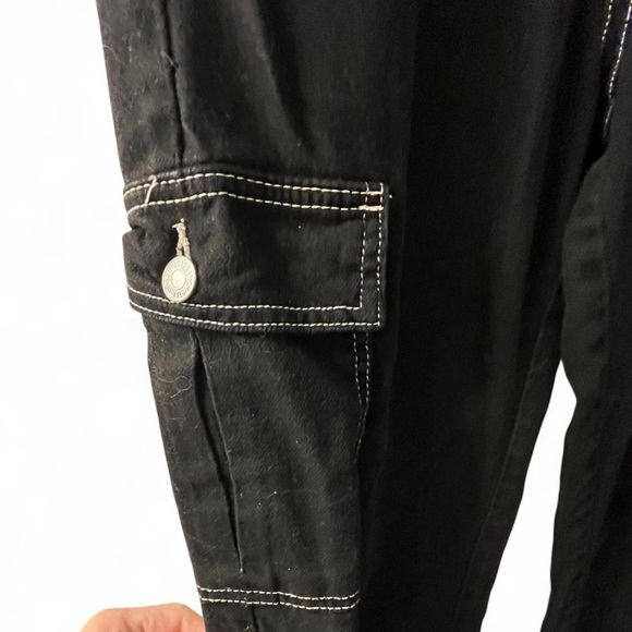 Soda Women's Black Cargo Straight Leg Jeans​ - Picture 2 of 4